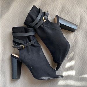 Black Peep Toe Booties
